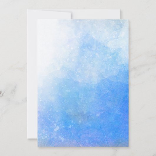 サントリーニギリシャの水の色の宛先ウェディング 招待状 (裏面)