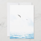 サントリーニギリシャの水の色の結婚風景 招待状 (裏面)