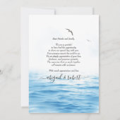 サントリーニギリシャの水の色結婚は感謝の言葉 サンキューカード (裏面)