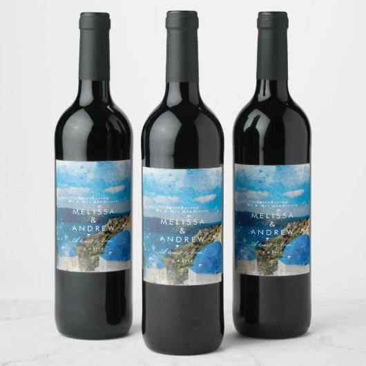 サントリーニギリシャの水結婚色のワインボトル ワインラベル (ボトル)