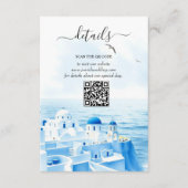 サントリーニギリシャの水結婚色の詳細QR エンクロージャーカード (正面)