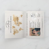 サントリーニギリシャの結婚式のためのウェディングデスティネーションパスポート 招待状 (内部)