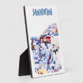 サントリーニギリシャイラストレーションウォーターカラー フォトプラーク (側面)