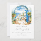 サントリーニギリシャウォーター婚約 招待状 (正面)