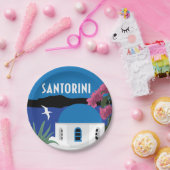 サントリーニギリシャカラフルイラストレーション ペーパープレート (パーティー)