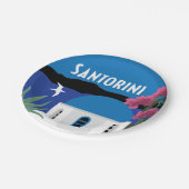 サントリーニギリシャカラフルイラストレーション ペーパープレート (アングル)