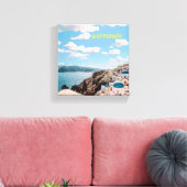 サントリーニギリシャビーチハウス キャンバスプリント (インサイチュ (リビング))