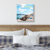 サントリーニギリシャビーチハウス キャンバスプリント (インサイチュ (寝室))