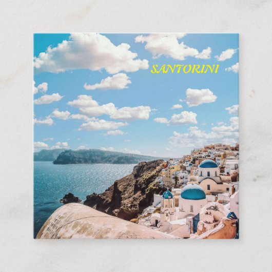 サントリーニギリシャビーチハウス スクエア名刺 (正面)