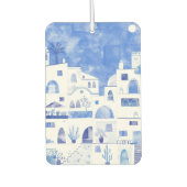 サントリーニギリシャブルーとホワイトウォーターのカラーアート カーエアーフレッシュナー (正面)