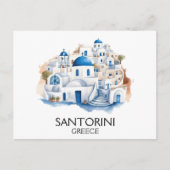 サントリーニギリシャブルールーフ建物建築 ポストカード (正面)