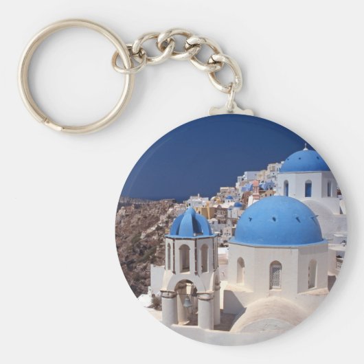 サントリーニギリシャボタンキーチェーン キーホルダー (正面)