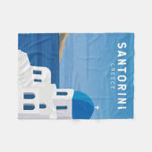 サントリーニギリシャレトロヴィンテージ フリースブランケット (正面(横))