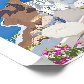 サントリーニギリシャヴィンテージギリシャ旅行ポスター ポスター (角)