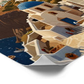 サントリーニギリシャヴィンテージギリシャ旅行ポスター ポスター (角)