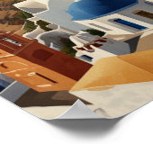 サントリーニギリシャヴィンテージギリシャ旅行 ポスター (角)