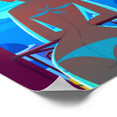 サントリーニギリシャヴィンテージトラベルイラストレーション ポスター (角)