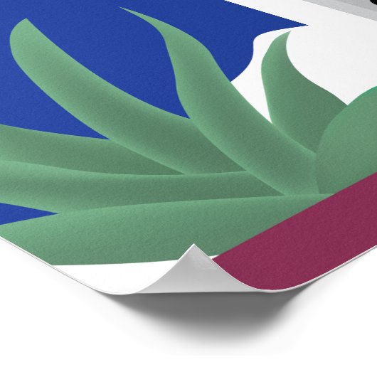 サントリーニギリシャヴィンテージ旅行スタイルイラストレーション ポスター (角)