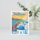 サントリーニギリシャヴィンテージ有名な旅行プレイス ポストカード (スタンド正面)
