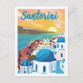サントリーニギリシャヴィンテージ有名な旅行プレイス ポストカード (正面)