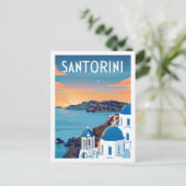 サントリーニギリシャヴィンテージ有名な旅行プレイス ポストカード (スタンド正面)