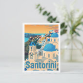 サントリーニギリシャヴィンテージ有名な旅行プレイス ポストカード (スタンド正面)