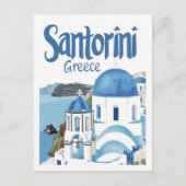 サントリーニギリシャヴィンテージ有名な旅行プレイス ポストカード (正面)