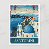 サントリーニギリシャヴィンテージ有名な旅行プレイス ポストカード (正面)