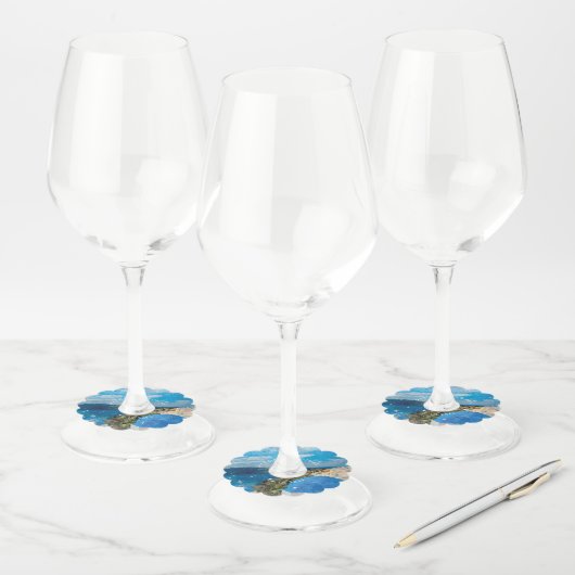 サントリーニギリシャ国外結婚したの目的地 ワイングラスタグ (セット)