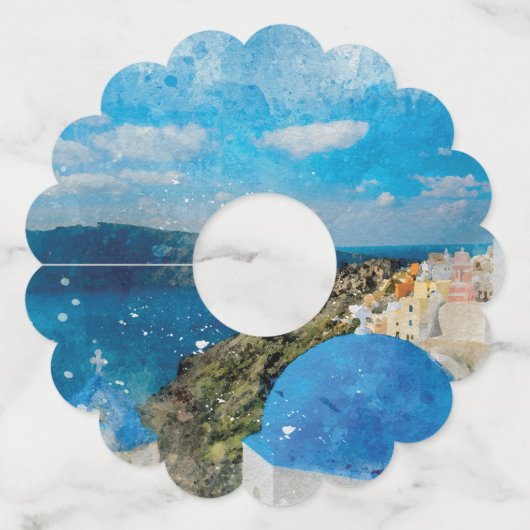 サントリーニギリシャ国外結婚したの目的地 ワイングラスタグ (裏面)