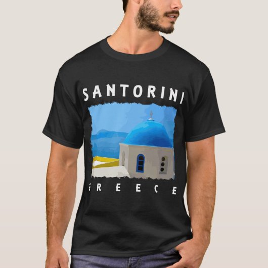 サントリーニギリシャ地中海の島 Tシャツ (正面)
