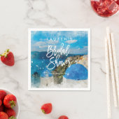 サントリーニギリシャ夏のブライダルシャワーナプキン スタンダードカクテルナプキン (インサイチュ)