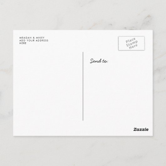 サントリーニギリシャ夏の日付を保存 ポストカード (裏面)