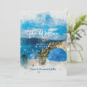 サントリーニギリシャ夏結婚式招待状 招待状 (スタンド正面)