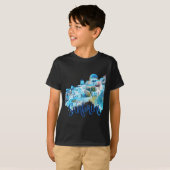 サントリーニギリシャ島の水彩記念物名勝 Tシャツ (正面フル)