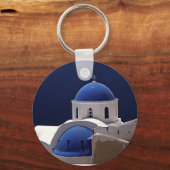 サントリーニギリシャ島キーチェーン キーホルダー (正面)