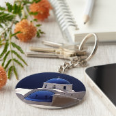 サントリーニギリシャ島キーチェーン キーホルダー (側面)