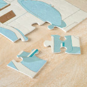 サントリーニギリシャ島ヴィンテージ旅行記念品 ジグソーパズル (側面)