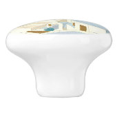 サントリーニギリシャ島ヴィンテージ旅行記念品 セラミックノブ (側面)