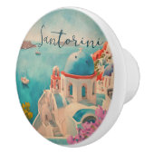 サントリーニギリシャ島水彩旅行記念 セラミックノブ (右)