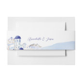 サントリーニギリシャ建築の水の結婚色の 招待状ベリーバンド (正面例)