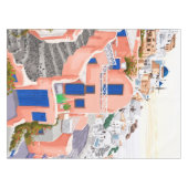 サントリーニギリシャ建築 テーブルクロス (正面(横))