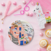 サントリーニギリシャ建築 ペーパープレート (パーティー)