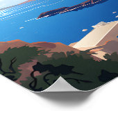 サントリーニギリシャ旅行 |ギリシャの島 | ポスター (角)