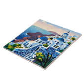 サントリーニギリシャ日没 – ギリシャ島 タイル (側面)