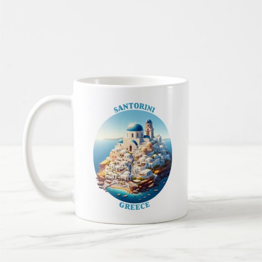 サントリーニギリシャ欧州 コーヒーマグカップ (左)