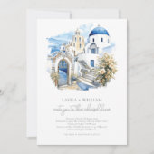 サントリーニギリシャ水彩画リハーサルディナー 招待状 (正面)