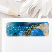 サントリーニギリシャ水彩画差出人住所ラベル ラベル (インサイチュ)