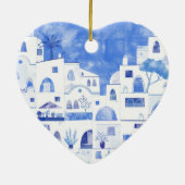 サントリーニギリシャ水彩画 セラミックオーナメント (裏面)