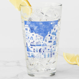 サントリーニギリシャ水彩画 タンブラーグラス